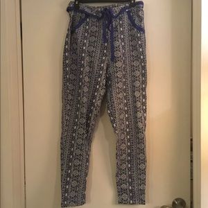 Desert Print Blue/Off White Pants